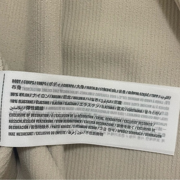 Abercrombie and Fitch Soft A&F Seamless Rib Knit Midi Dress with Slit Beige Sz S - Picture 9 of 9